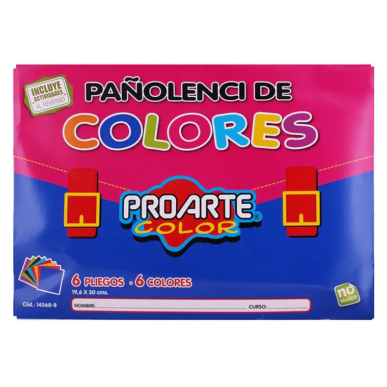 Est.Paño Lenci 6 Hojas 6 Colores 19,6X30 Cm Proarte 1