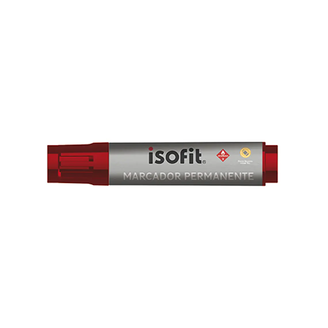 Marcador Permanente Plumon Isofit Extra Grueso Rojo 1