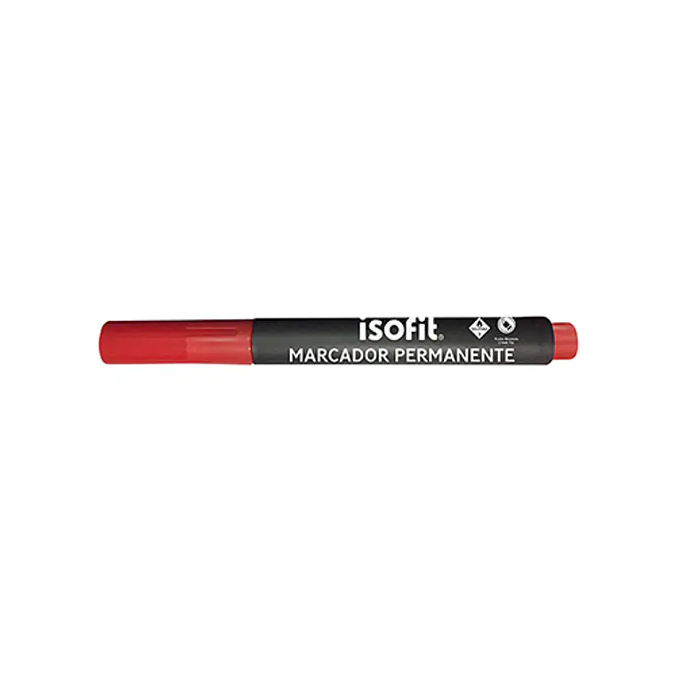 Marcador Permanente Plumon Isofit Pta.Biselada Rojo 1