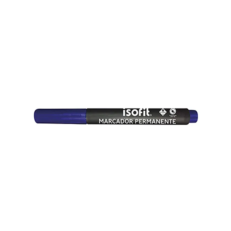 Marcador Permanente Plumon Isofit Pta.Biselada Azul 1