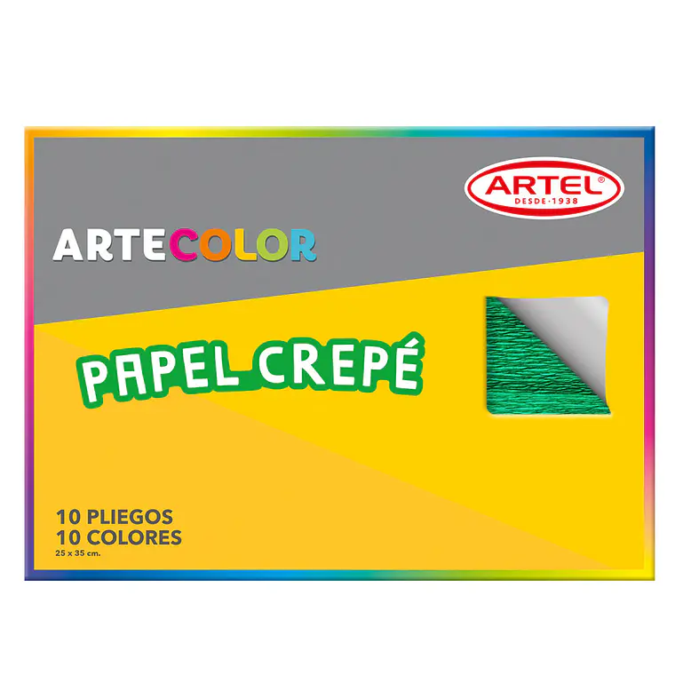 Estuche Artecolor Papel Crepe 10 Piegos 25X35 Cm 1