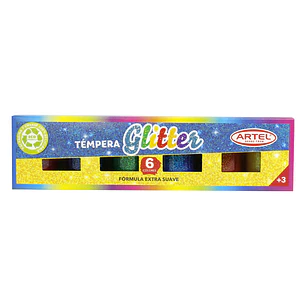 Estuche Pintura Glitter Artel 6 Color 15 Ml Artel