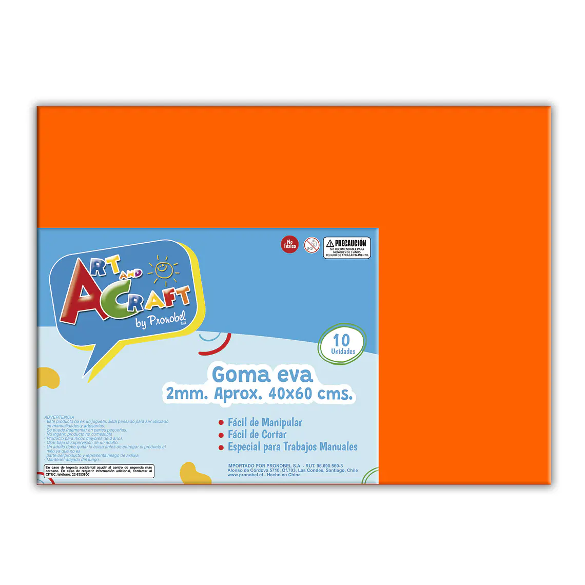 Goma Eva 40X60 Cm 2Mm Naranjo Art&Craft  Unid Pliego 1
