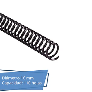Espiral Plast 16Mm 50Un 110Hjs Negro Gbc
