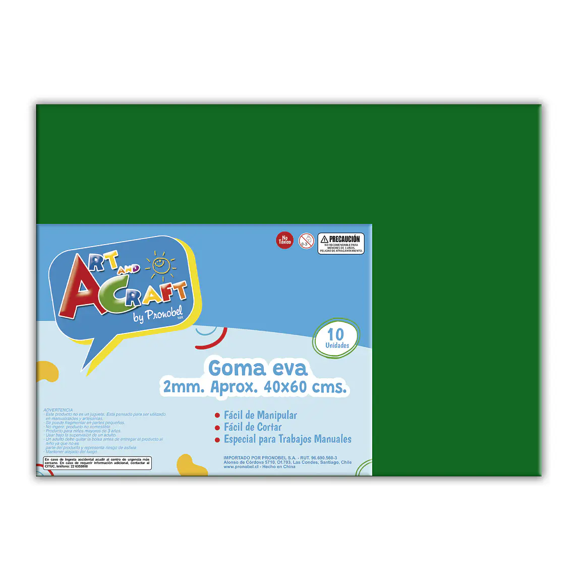 Goma Eva 40X60 Cm 2Mm Verde Art&Craft Unidad Pliego 1