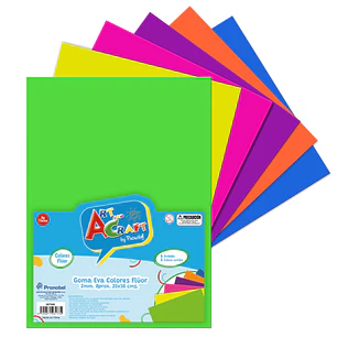 Goma Eva Colores Fluor 6 Pcs/Bolsa Art & Craf