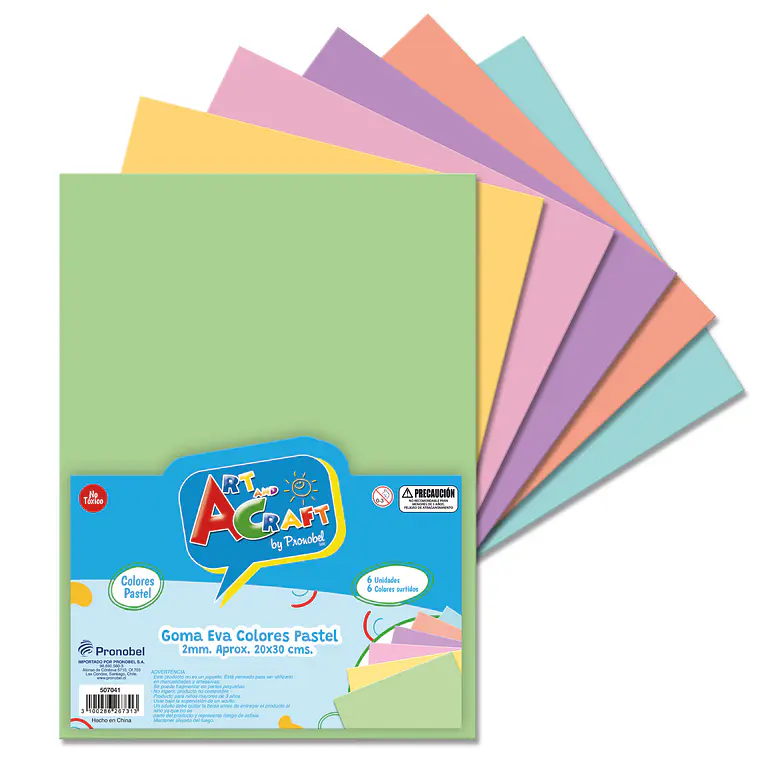 Goma Eva Colores Pastel 6 Pcs/Bolsa Art & Craf 1