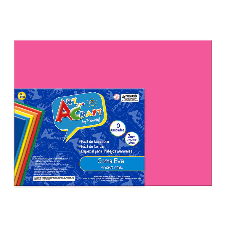 Goma Eva 40X60 Cm 2Mm Rosado Art&Craft Unid Pliego 1