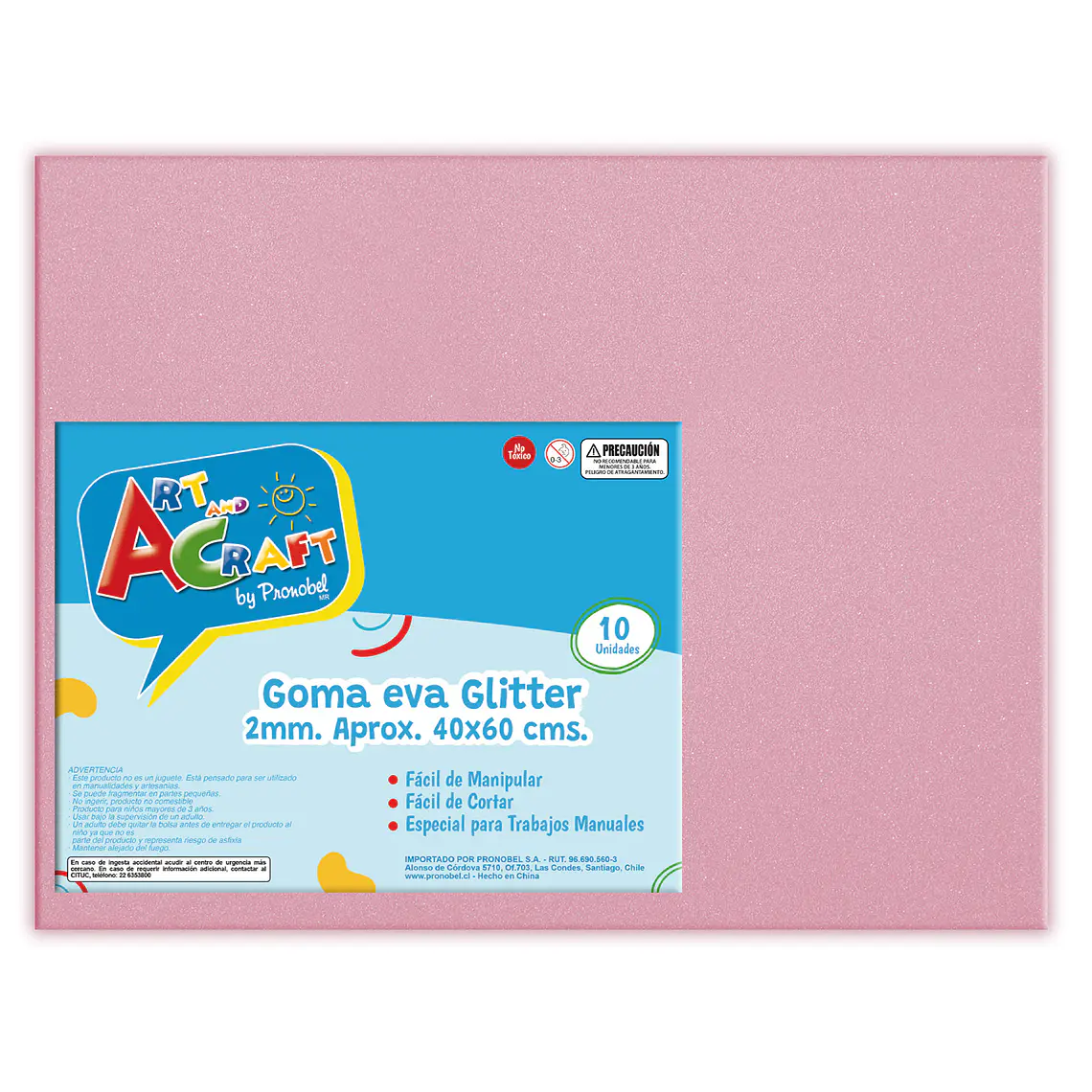 Goma Eva Glitter 40X60 2Mm Rosado Art&Craft Unidad Pliego 1