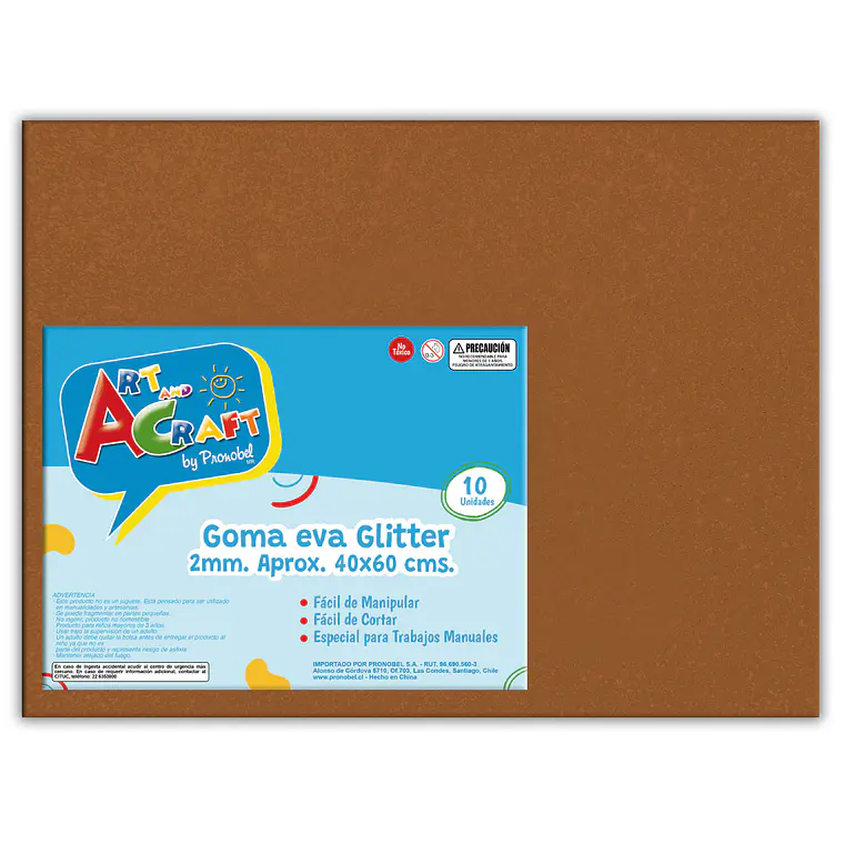 Goma Eva Glitter 40X60 Cm Cafe Art & Craf Unidad Pliego 1