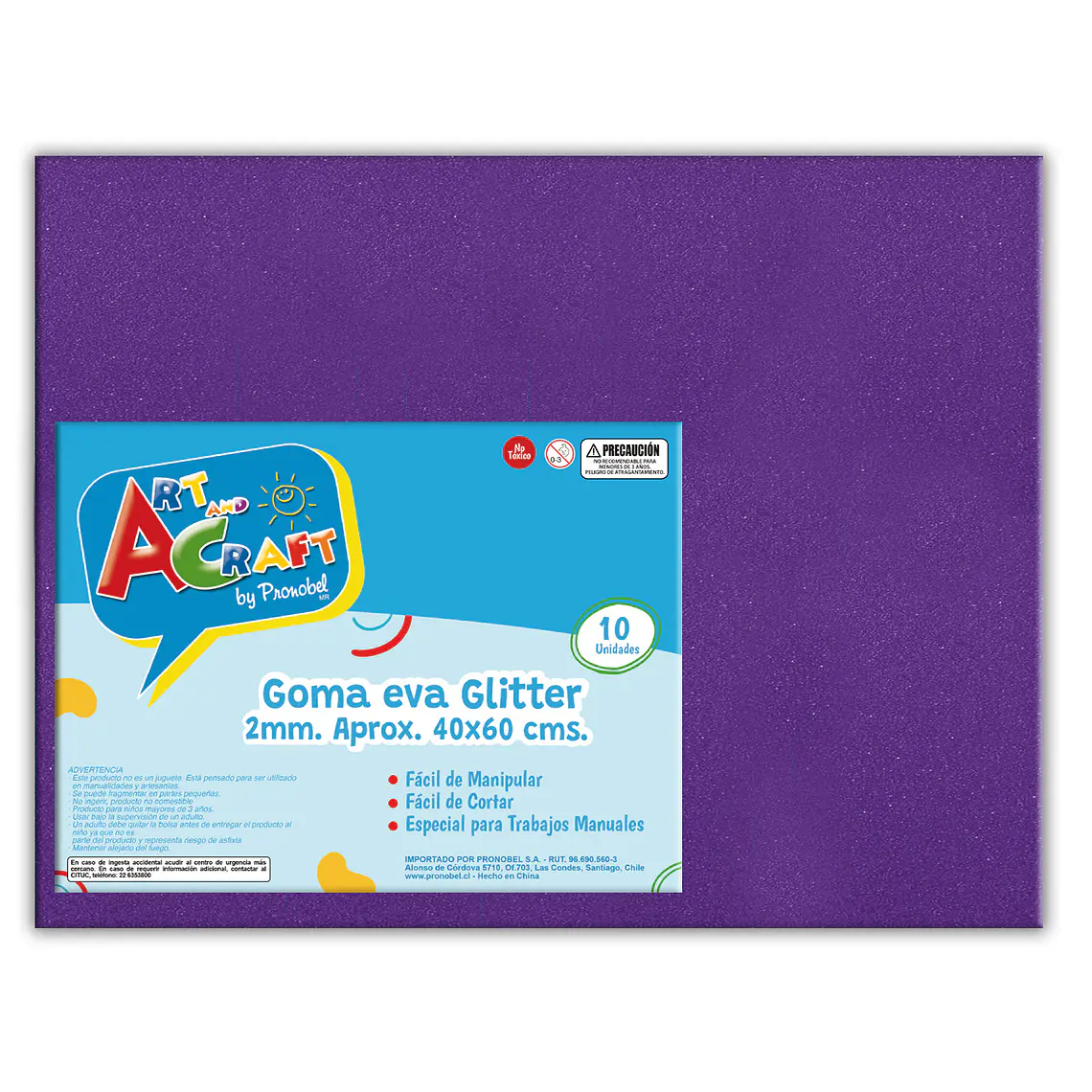 Goma Eva Glitter 40X60 Cm Morado Art & Craft   1