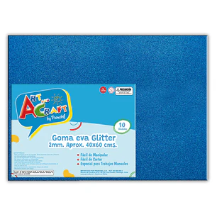 Goma Eva Glitter 40X60 Cm Un Hjs Azul Art & Craf Pliego