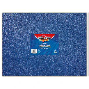 Goma Eva Glitter 45X60Cm Azul Proarte Unidad