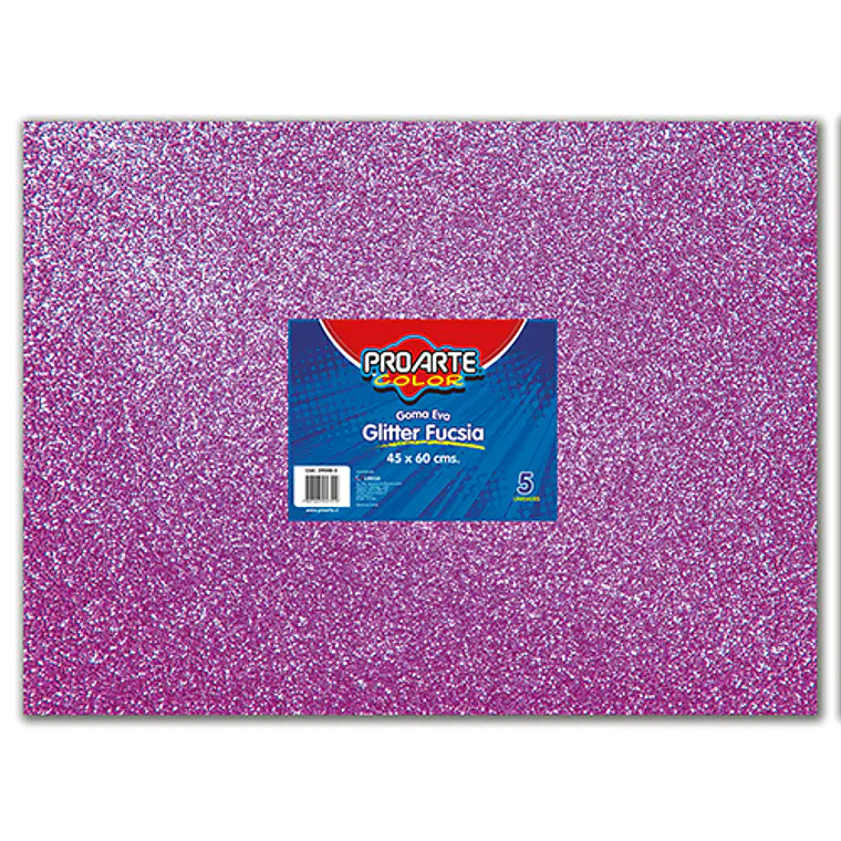 Goma Eva Glitter 45X60Cm Fucsia Proarte Unidad 1