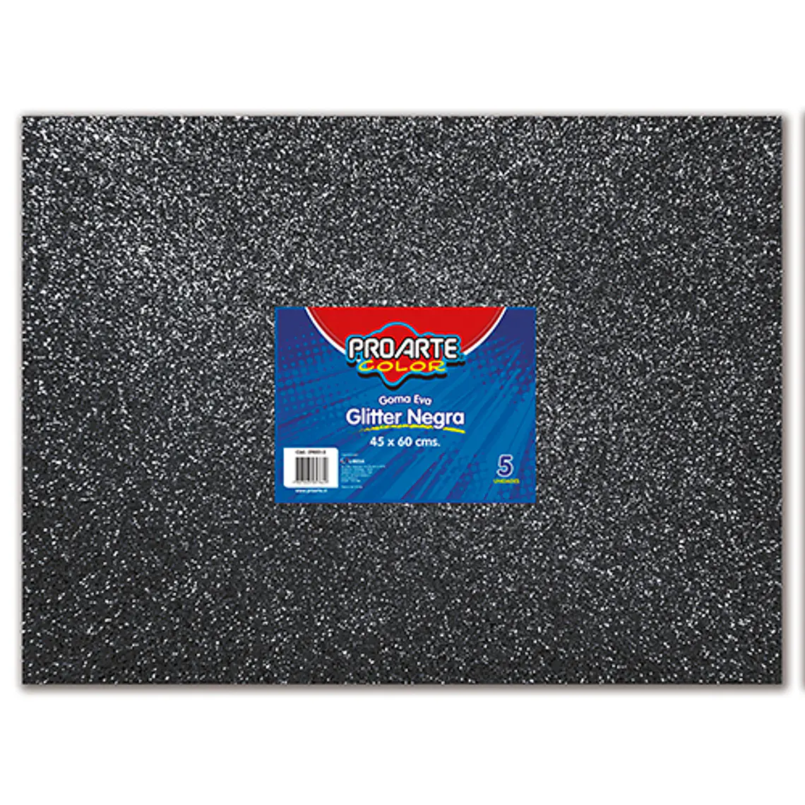 Goma Eva Glitter 45X60Cm Negra Proarte Unidad 1