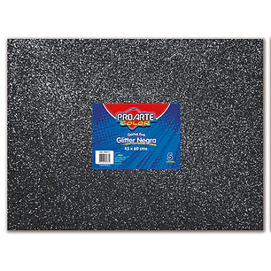 Goma Eva Glitter 45X60Cm Negra Proarte Unidad