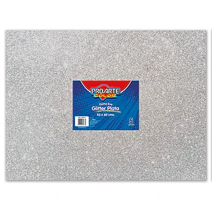Goma Eva Glitter 45X60Cm Plata Proarte Unidad