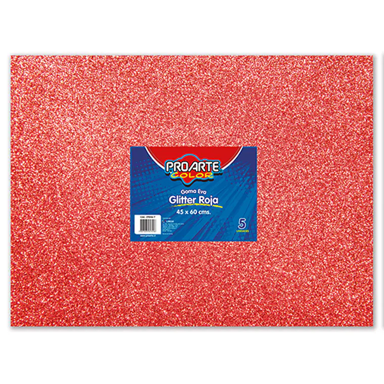 Goma Eva Glitter 45X60Cm Roja Proarte Unidad 1