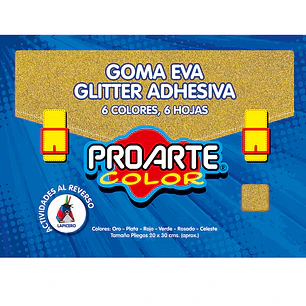 Goma Eva Glitter Autoadhesiva 6Hj 6 Col Proarte