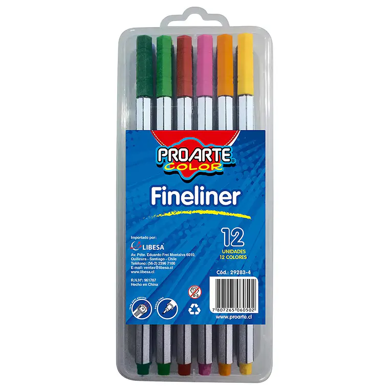 Plumon Proarte Fineliner 12 Colores 1