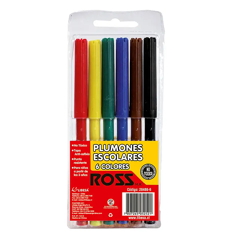 Plumones Ross De 6 Colores 1