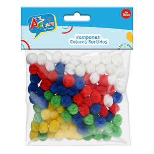 Pompones Colores Surtidos 10 Mm 100 Pcs Art & Craf
