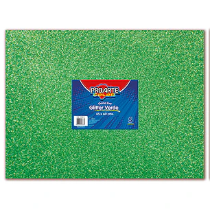 Goma Eva Glitter 45X60Cm Verde Proarte Unidad