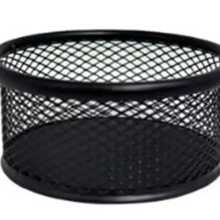 Porta Clips Redondo 9X4Cm Metal Negro Hand 1