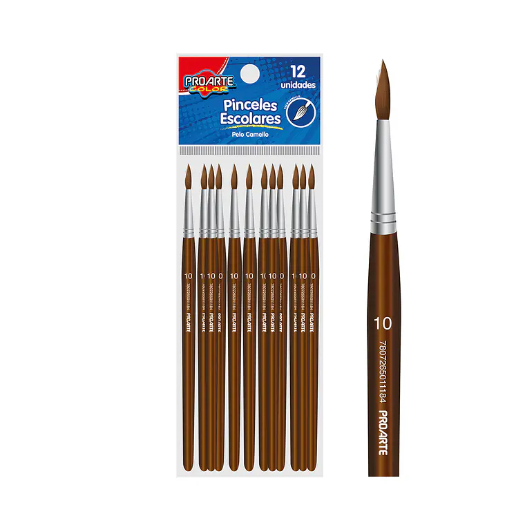 Pincel Escolar Proarte Pelo Camello  10 1