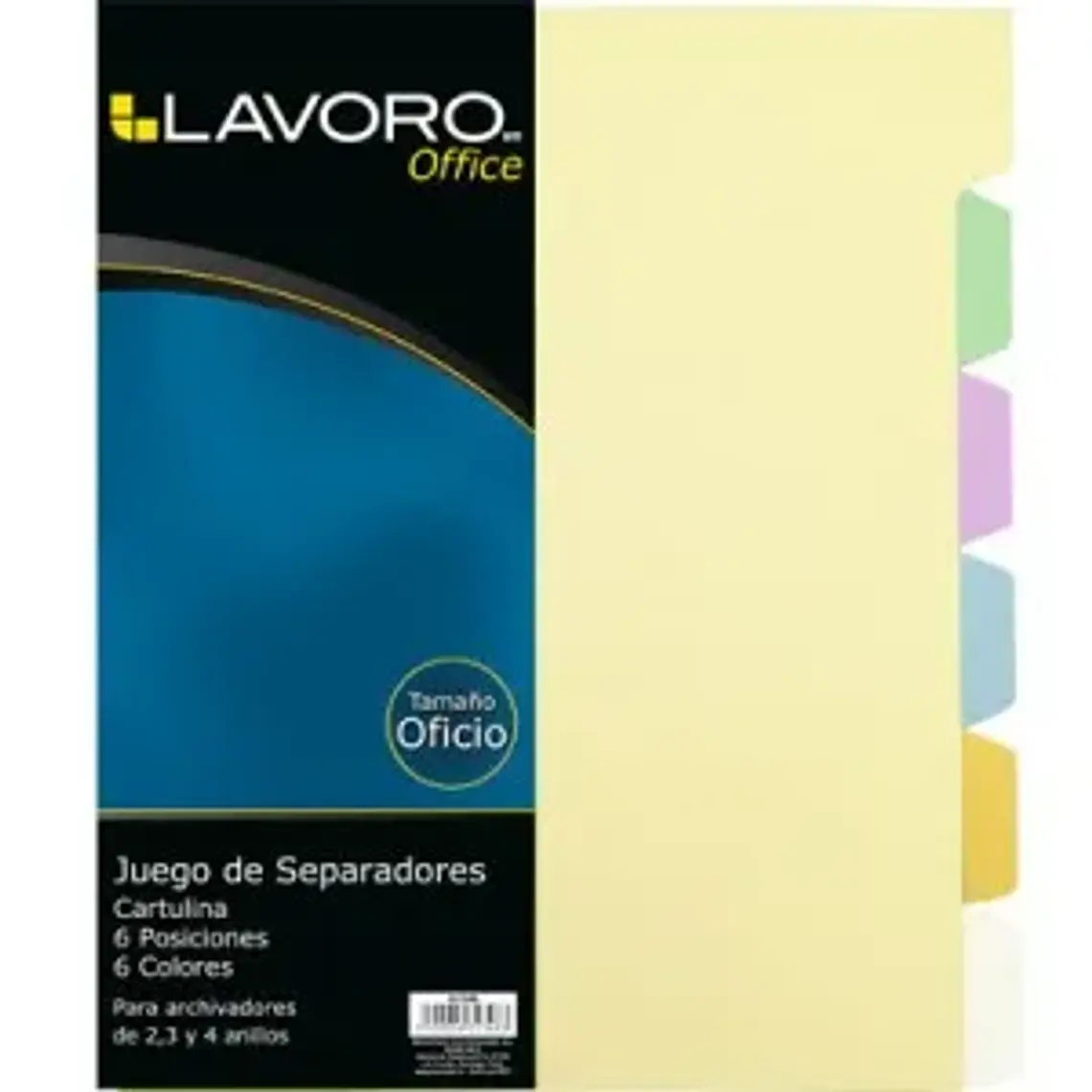 Separador Oficio 6Div Cart Color Lavoro 1