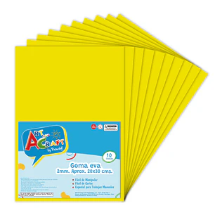 Goma Eva 20 X 30 Cm 10 Hjs Amarillo Art & Craf