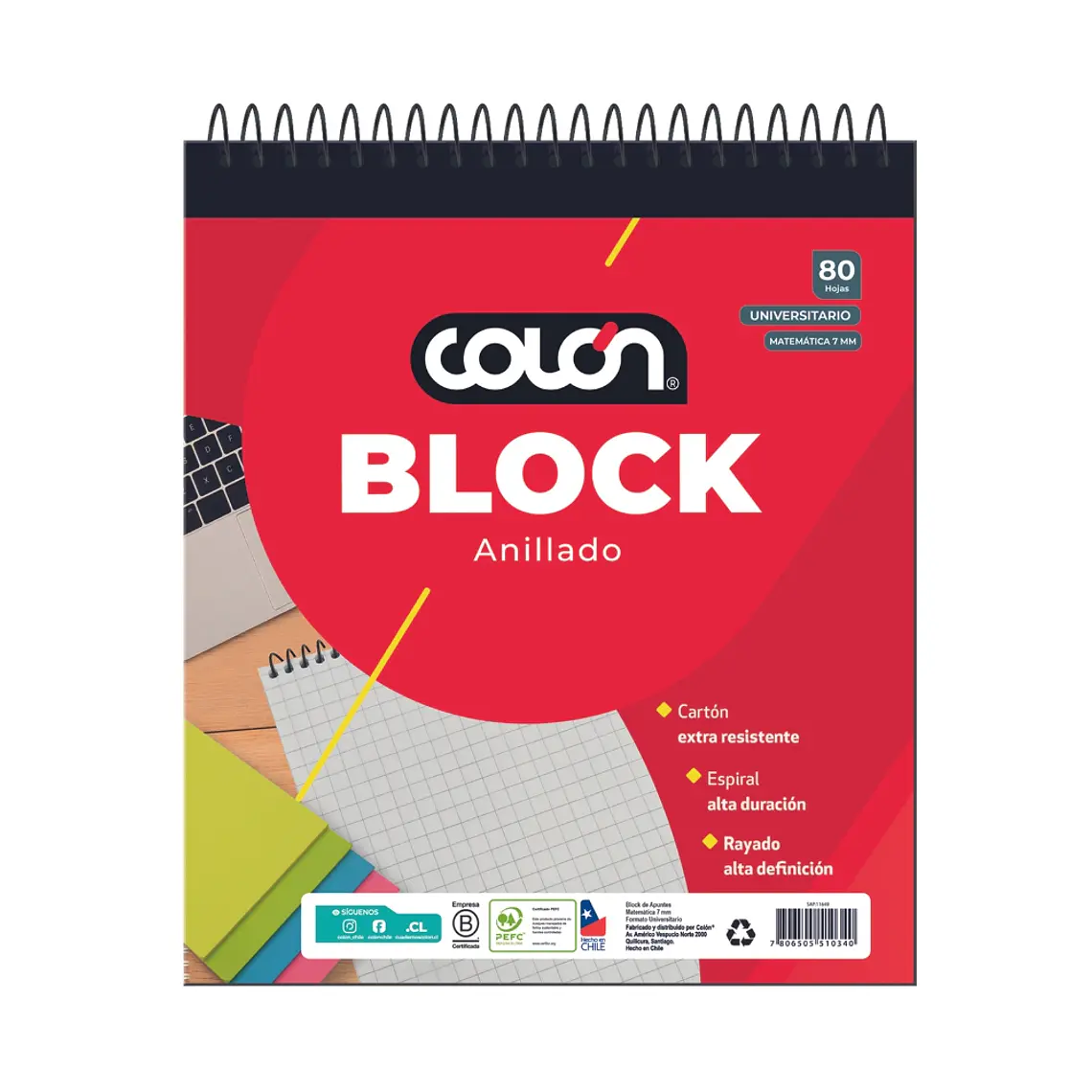 Block Colon Universit. Mat 7Mm Bu-32/80 1