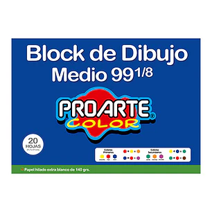 Block Proarte Medio N° 99  1/8 20H.140G 37,7X27Cm