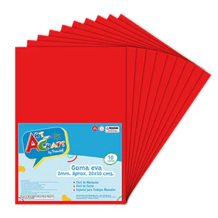 Goma Eva 20 X 30 Cm 10 Hjs Rojo Art & Craf