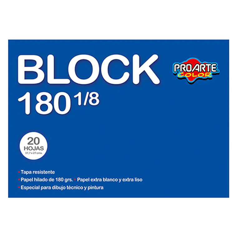 Block Proarte Medio N°180 1/8 20H.180G 37,7X27Cm 1