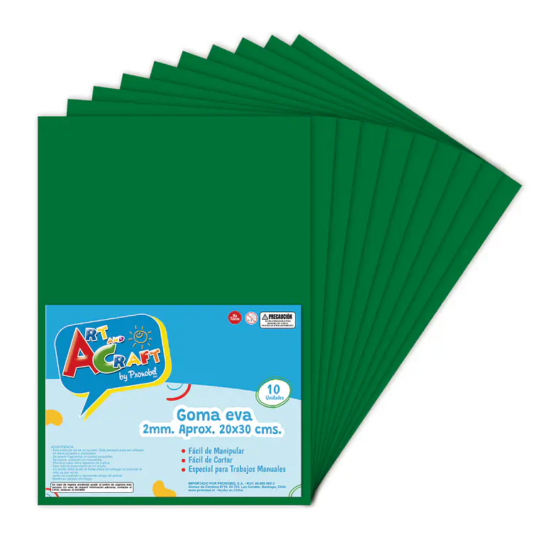 Goma Eva 20 X 30 Cm 10 Hjs Verde Art & Craf 1