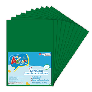 Goma Eva 20 X 30 Cm 10 Hjs Verde Oscuro Art & Craf