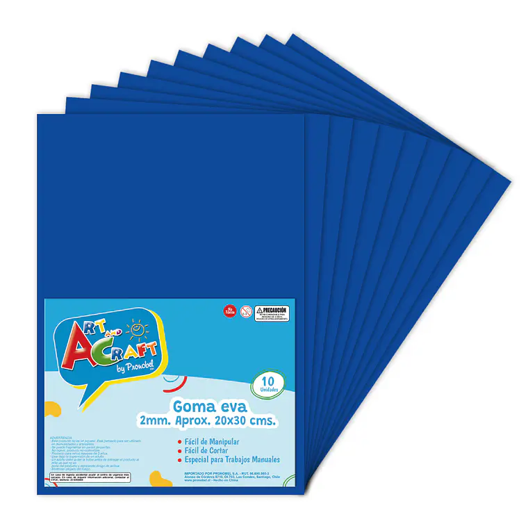 Goma Eva 20 X 30Cm 10 Hjs Azul Art & Craf 1