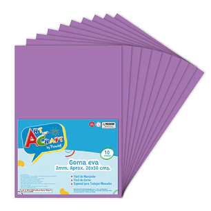 Goma Eva 20X30 Purpura 10 Hojas  Art & Craf