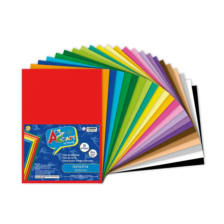 Goma Eva 20X30 Blanco 10 Hojas  Art & Craf 1