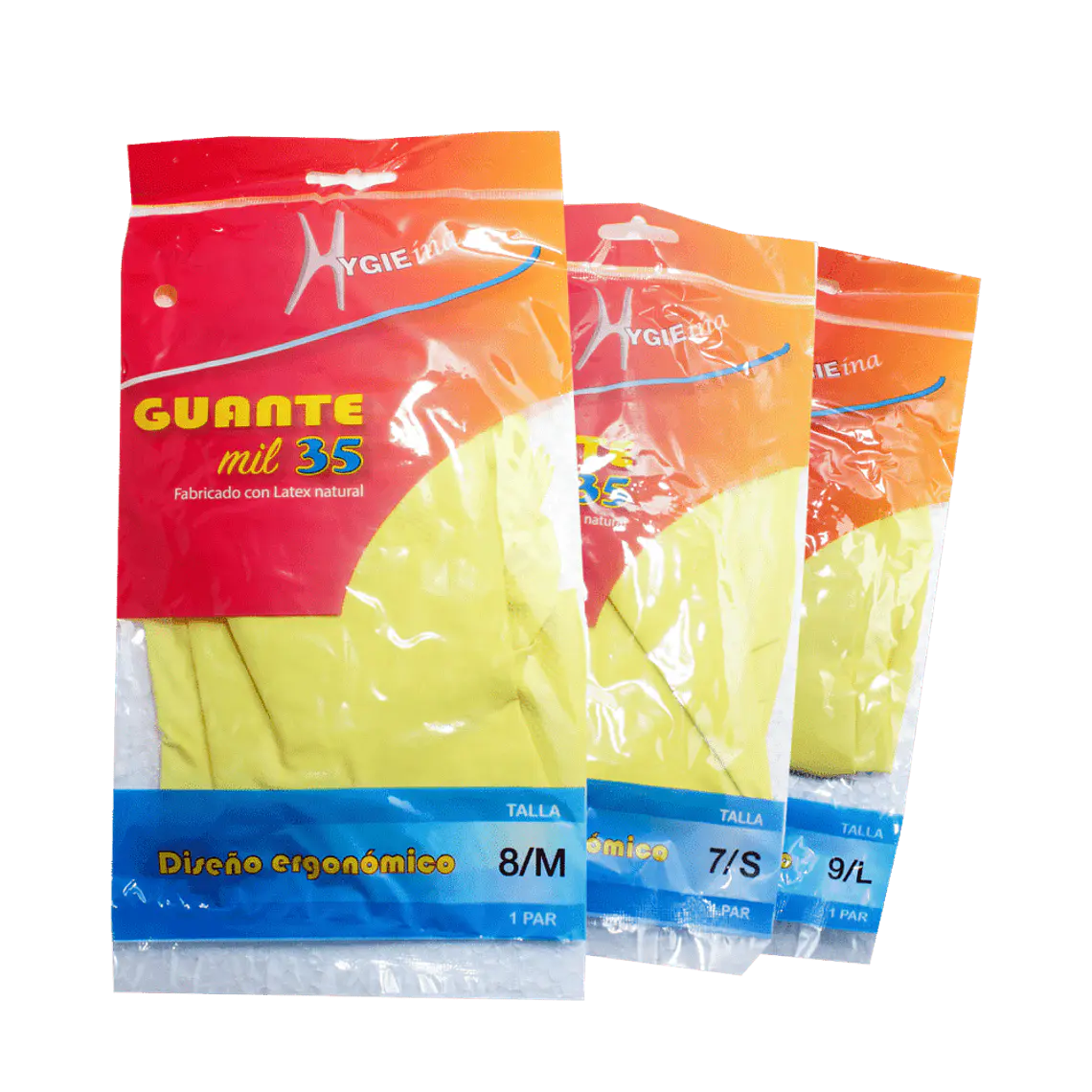 GUANTES (PAR) AMARILLO TALLA S HYGIEINA 1