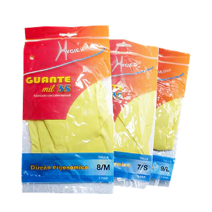 GUANTES (PAR) AMARILLO TALLA XL HYGIEINA