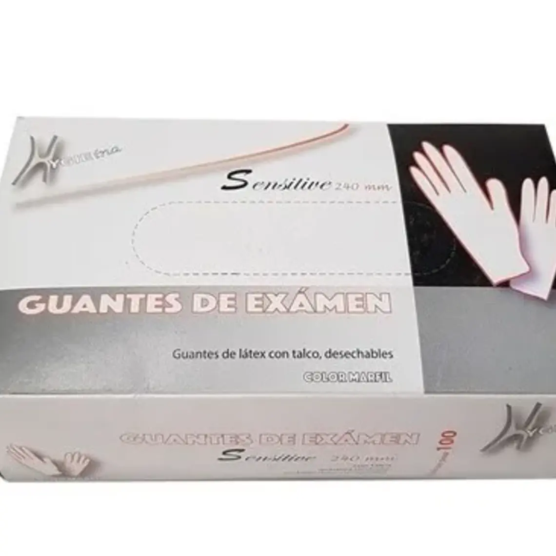 GUANTE LATEX CON POLVO BLANCO HYGIEINA 100 UN T-S 1
