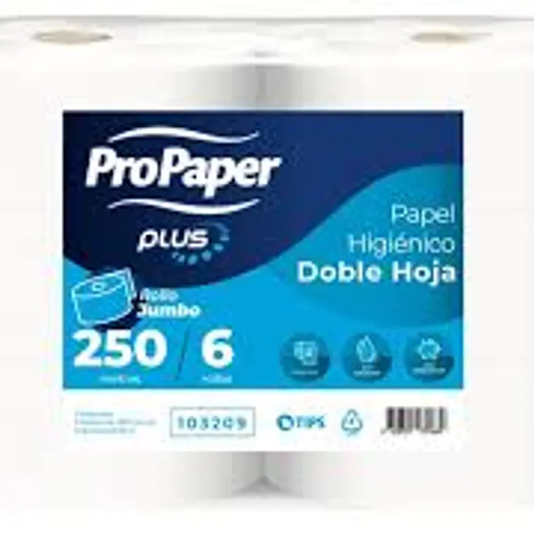 PAPEL HIGIENICO JUMBO DH 6X250 PROPAPER 1