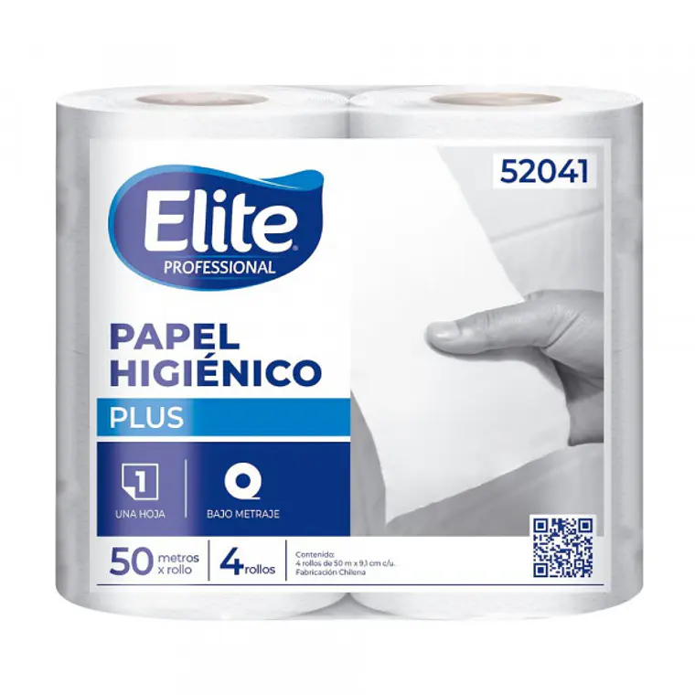 PAPEL HIGIENICO ELITE GOFRADO 50 MTS 4 ROLLOS PAQ 1