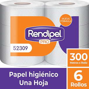 PAPEL HIGIENICO RENDIPEL H/S 300 X 6