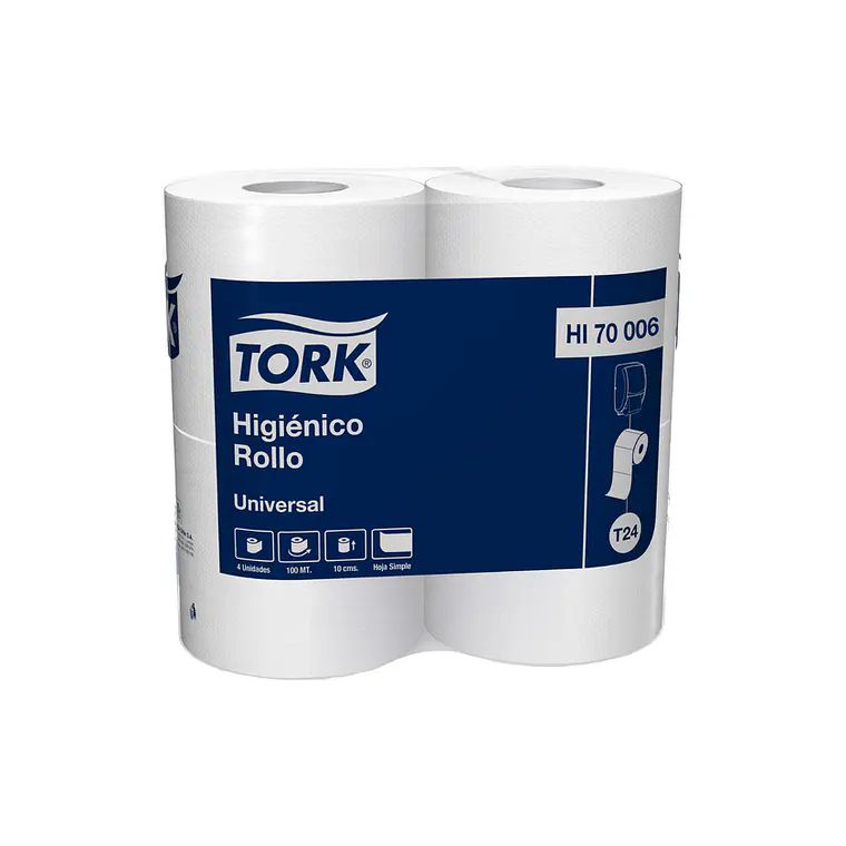 TORK UNIVERSAL HIGIENICO PAQUETE 4 ROLLOS X 100 MT HS 1
