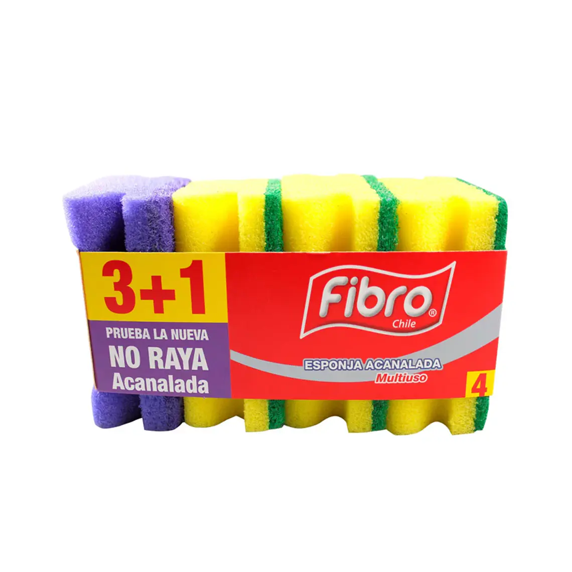 ESPONJA ACANALADA X 4 UN FIBRO 1
