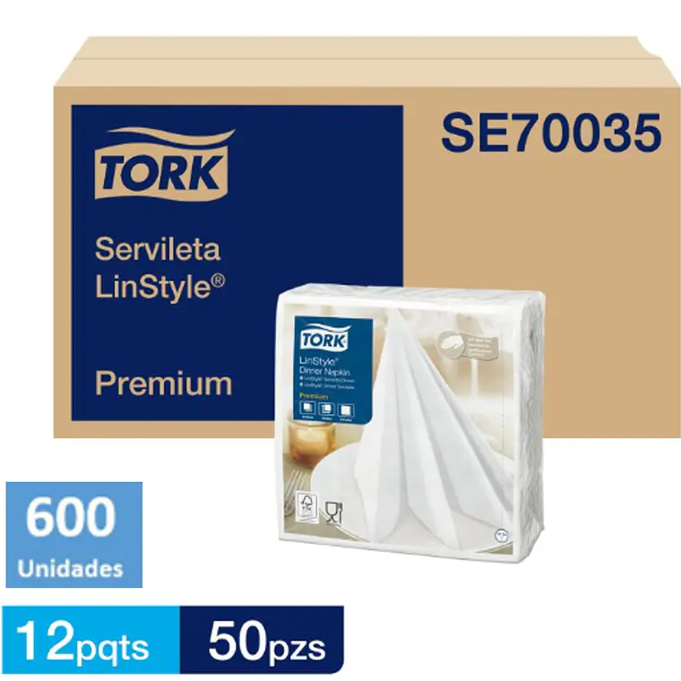 TORK PREMIUM SERVILLETA LINSTYLE 39X39CM BLANCA 50 UNID 1
