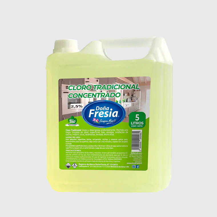 CLORO DOÑA FRESIA TRADICIONAL AL 3% LIMON 5L 1